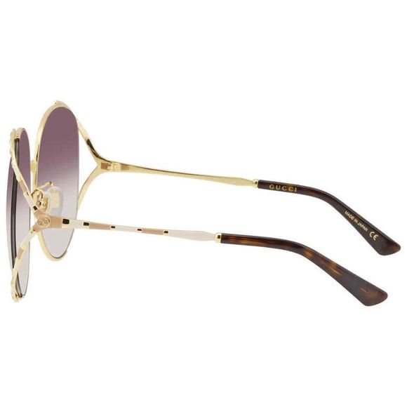 NEW Gucci Brown and Gold Round Women\'s Sunglasses